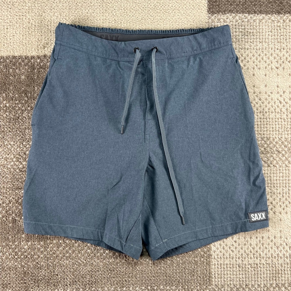 Saxx Sport 2 Life 2N1 Shorts Mens Small Gray BallPark Pouch 7 Inch Inseam SXSP32